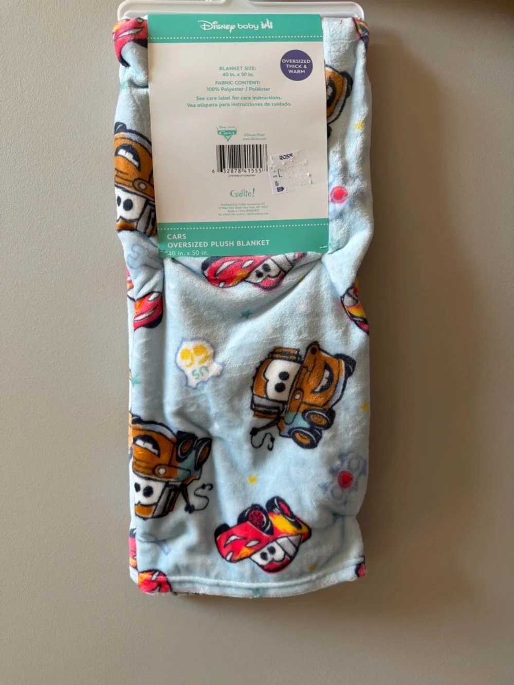 Disney Cars Blanket NEW Plush Preschool Throw Pixar Toddler Nap Back to School
